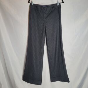 J.Crew Office Siren Favorite Fit  Black Pinstripe Wideleg Wool Blend Pant 2